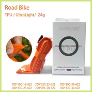 Ultralight Road Bike Inner Tube 700c 18 25 28 32 Road MTB Bicycle TPU Material Tire 60/80mm Length French Valve For Wheel Brake