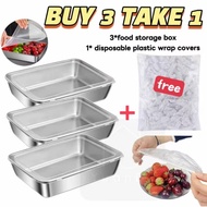 316l food-grade rectangular stainless steel food storage container