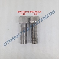 SUS304 Baut L M10 x 30 DRAT HALUS Stainless Steel / Baut Socket