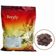 Beryls Chocolate Dark Compound Coins Coklat Hitam Coin 1kg Halal