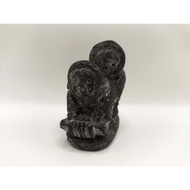 A WOLF ORIGINAL Hand Made In CANADA Eskimo Inuit Children On Sled Soapstone