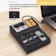 [flameer1] Audio Sound Mixer ,Audio Mixer Controller with 16 Bit 48KHz Audio Resolution ,Easy Connection ,2 Channel Audio Digital Mixer for Podcasting ,KTV
