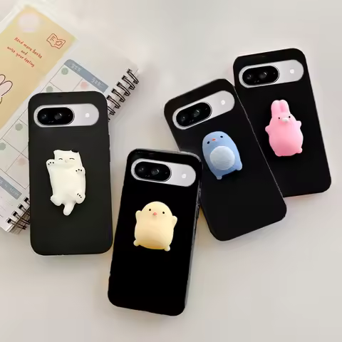 Squishy 3D Toys Rabbit Cat Case For Google Pixel 10A 9A 8A 7A 6A 6 Pro 4A 5A 4 XL 10 Pro XL Animals 