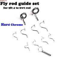 HILABEE Fly Rod Guide Set Fly Fishing Rod Guide Tip Repair Kit Rings Different Size