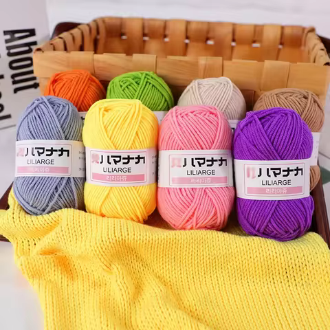QZLKNIT 25g/set 4-ply milk cotton knitting yarn, hand-dyed yarn, suitable for crocheting sweaters, e