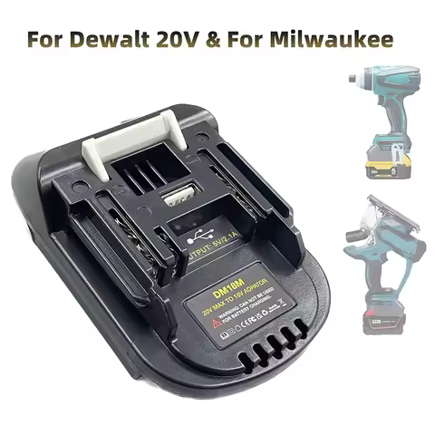 Battery Adapter DM18M for Makita 18V , for Dewalt 20V & for Milwaukee M18 18V Battery to for Makita 