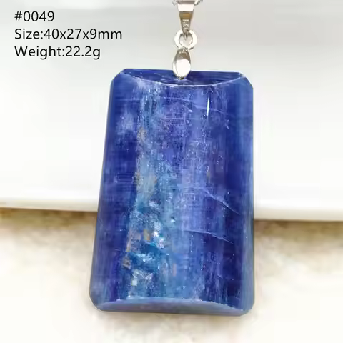 Natural Blue Kyanite Cat Eye Pendant Rectangle Water Drop Women Men Kyanite Necklace Beads Best Gift