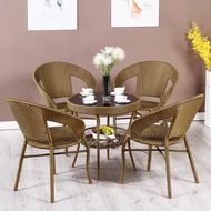 Courtyard Balcony Table and Chair Set Fallow Rattan Chair Coffee Table Outdoor Table and Chair Set