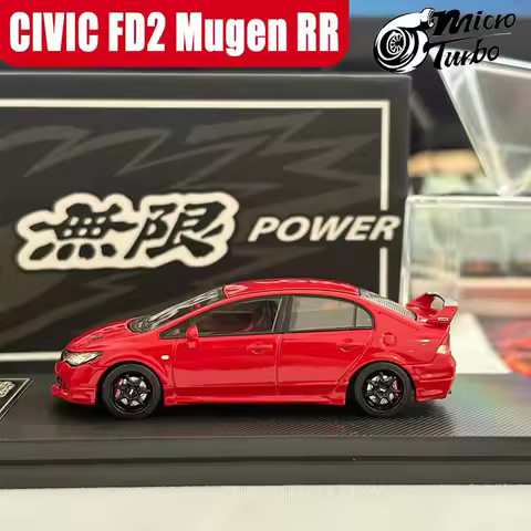 Micro Turbo MT 1/64 CIVIC FD2 Mugen RR Classic Red Alloy Motor Vehicle Diecast Models Car Toys Colle