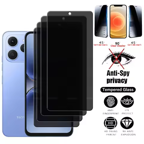 4/3/2/1Pcs For Tecno Spark 40 4G Glass Tecno Spark 40 4G Tempered Glass 9H Privacy Anti-Spy Screen P