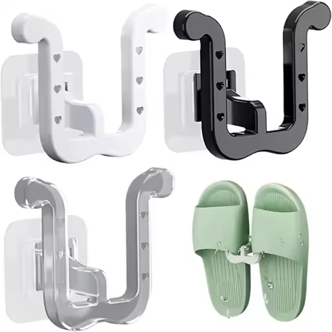 2-6pc Slipper Rack Waterproof U-Shape Wall Mounted Shoe Rack, Self Adhesive Wall Hanging Shoe Rack,