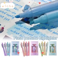 WINTE 4Pcs Highlighter, Color Glitter DIY Art Colorful Gel Pen Set, Creative Mark Key Points Fluores