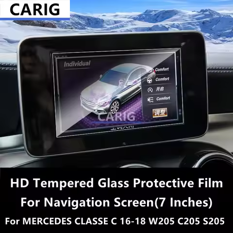 For MERCEDES CLASSE C 16-18 W205 C205 S205 Navigation Screen HD Tempered Glass Protective Film Anti-