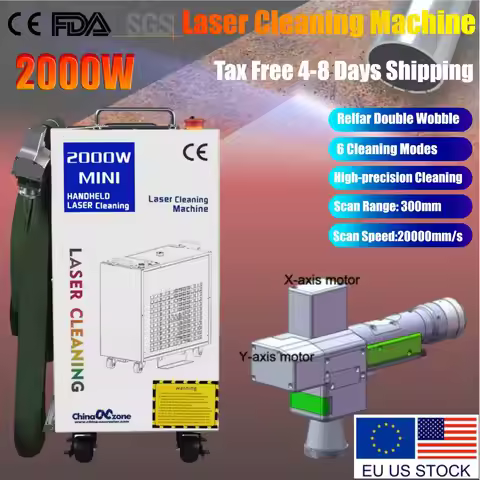 BWT 2000W Laser Cleaning Machine Professional Rust Oil Paint Removal for Metal Width 300mm Double Wo