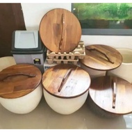 50cm Terazzo bathtub cover, teak wood cover, wooden cover, teak wood tub cover, wooden tub cover, te