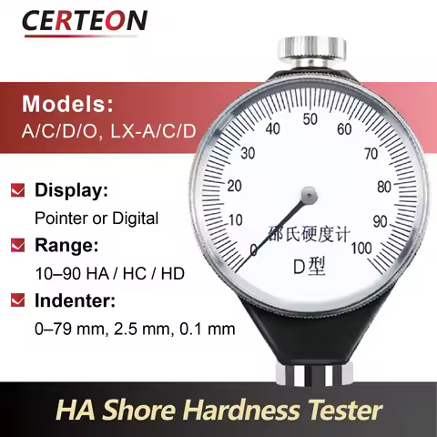 LX-A LX-C LX-D Shore Durometer Analog and Digital Hardness Tester 0-100HA HC HD for Rubber Foam Plas