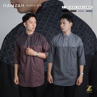 ZAHIER Pakistani Kurtakoko for Adult Men, 3 Sleeves,/ 4 Hamzah Sublim Batik Shoulder, Modern Premium
