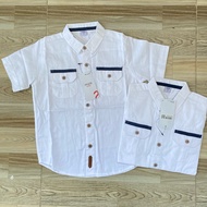 KEMEJA 433A SHORT WHITE SHIRT FOR CHILDREN M231 KIDS 4-13 YEARS