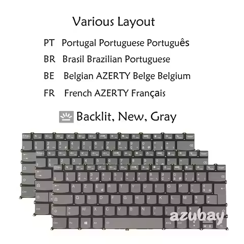 BR Brazilian Portuguese French Belgian AZERTY Backlit Keyboard For Lenovo SN20W85399 PK131RW1C19, Id