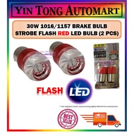 30W 1016/1157 BRAKE BULB STROBE FLASH RED LED BULB (2 PCS)