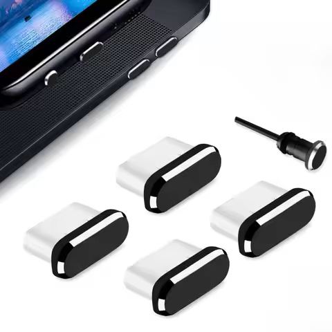 4PCS USB C Dust Plugs for iPhone 16/15 Pro Max Samsung S25-S22 Ultra Wireless Anti-Lost Phone Charm 