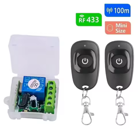 RF EV1527 Learning Code Transmitter 433Mhz Universal Wireless Remote Control Switch DC 12V 1CH Relay