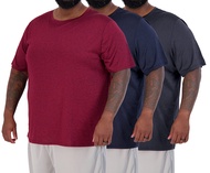 3 Pack: Men’s Big & Tall Tech Stretch Long-Sleeve & Short-Sleeve Dry-Fit T-Shirt (3XT-5XT)