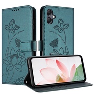 Phone Case For Samsung Galaxy A07 A06 5G A06 4G F06 5G M06 A05 Butterfly Flower Skin Feeling PU Leat