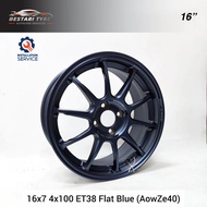 【Installation Available】AOW-ZE40 FLOW FORMING 16 INCH 16X7 4X100 ET38 Flat Blue READY STOCK