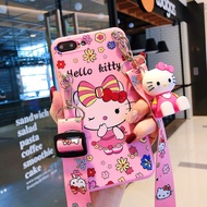 Samsung Galaxy S7 Edge A6 A7 A8 Plus J2 J4 J6 J8 J5 J7 Prime 2018 2017 Hello Kitty Silicon Phone Case Cover with Long strap Stand