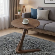 Nordic solid wood coffee table minimalist light luxury walnut living room sofa side table balcony mu