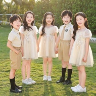 Elementary School Students School Uniform Suit Kindergarten Uniform British Style Graduation Photo D