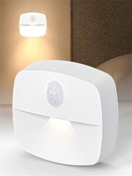 1入組運動感應櫥櫃燈，LED晚上，現代智慧磁吸LED壁櫥燈，電池供電夜光感應燈，適用於樓梯、廚房、浴室和床（不含電池）