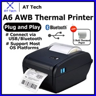 AT Tech A6 AWB Waybill Printer Thermal Printer PDF Sticker Barcode QR Shipping Label Consignment Note 打印机