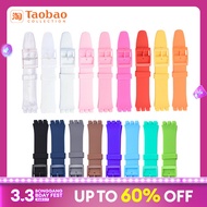 Replacement Original Swatch Silicone Strap Swatch Men's and Women's Three Fork Transparent Strap 16/17/19/ 20mm