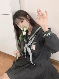 Summer K-Uniform Bell JK School Uniform Short Sleeve Mid-Length Skirt Casual Style Summer Season Spe