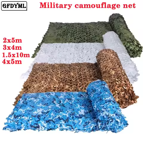 1.5mx1m 4mx5m Military Camouflage Nets White Blue Beige Desert for Hunting Hiding Mesh Outdoor Awnin