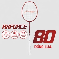 Axforce 80 Badminton Racket Red Carbon Frame with Pre-Stretched Accessories 10kg Max 13kg