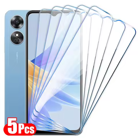5Pcs Tempered Glass For OPPO A17 A78 A98 A97 A95 A94 A74 4G A76 A54 A16 A54S Screen Protector For OP