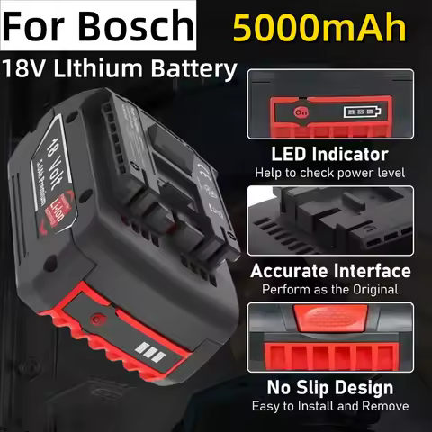 18V 4.0Ah/5.0Ah/6.0Ah Replacement Battery for Bosch Professional GBA GBH GSR GSB, Compatible with BA