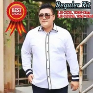KEMEJA PUTIH Men's Shirt Jumbo Hem Long Sleeve A8K2 XXXL Formal White Shirt Size XXL XXXL White XXL
