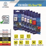 HZe 9mm*8M Label for Brother, Aimo label printers (PT-E110, PT-E300VP, E1000Pro...)