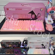 ✌InPlay STX540/STX240 4 in 1 RGB Combo Gaming Keyboard Mouse, Headset &amp; MPad mechanical feel Keyboar