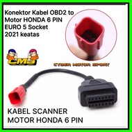 Kabel scanner motor honda Suzuki yamaha kawasaki obd2 ke 6 pin. konektor Euro 5 motor. DLC cable soc