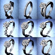Fashion Korean Jewelry 50 Designs Cincin Silver 925 Original Cincin Perak Perempuan Women Diamond Ring Adjustable Ring