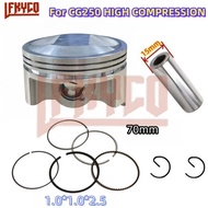 Engine Parts High Compression Piston Rings Pin 15mm Kit 70mm For Honda CRF230 CG250 CG 250CC Upgrade