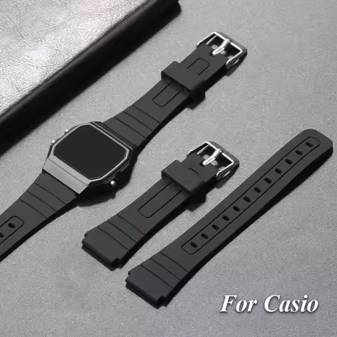 Silicone Watch Strap for Casio W-800H W800H SGW400 F91W F84 F105/108 A158/168 AE1200/1300 F91W 18mm