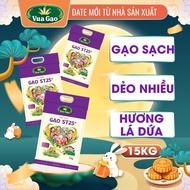 Combo of 3 Bags of Rice ST25+ King of Rice 5kg - Genuine Delicious Rice, Lots of Stickiness, Rich Ta