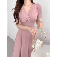 civil wedding gown cocktail dress formal elegant pink long Fitted dress for woman casual plus size