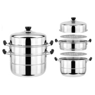 【Ready Stock】✆◈﹍AIC Steamer 3 Layer Siomai Steamer Stainless Steel Cooking Pot Kitchenware COD